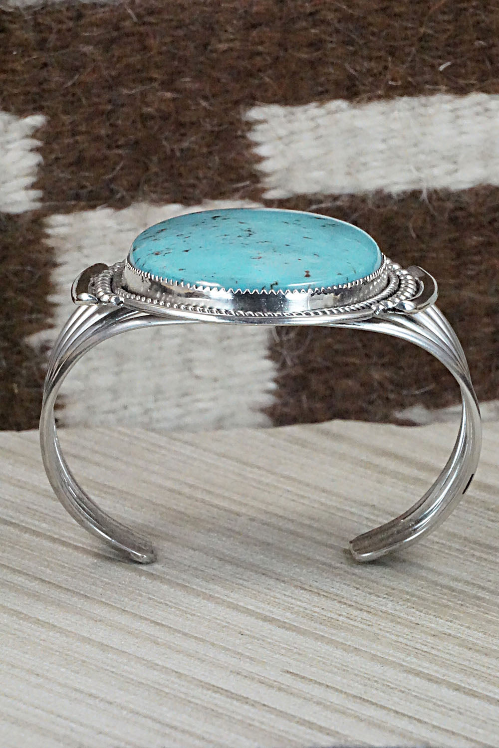 Turquoise & Sterling Silver Bracelet - Kenny Calavaza