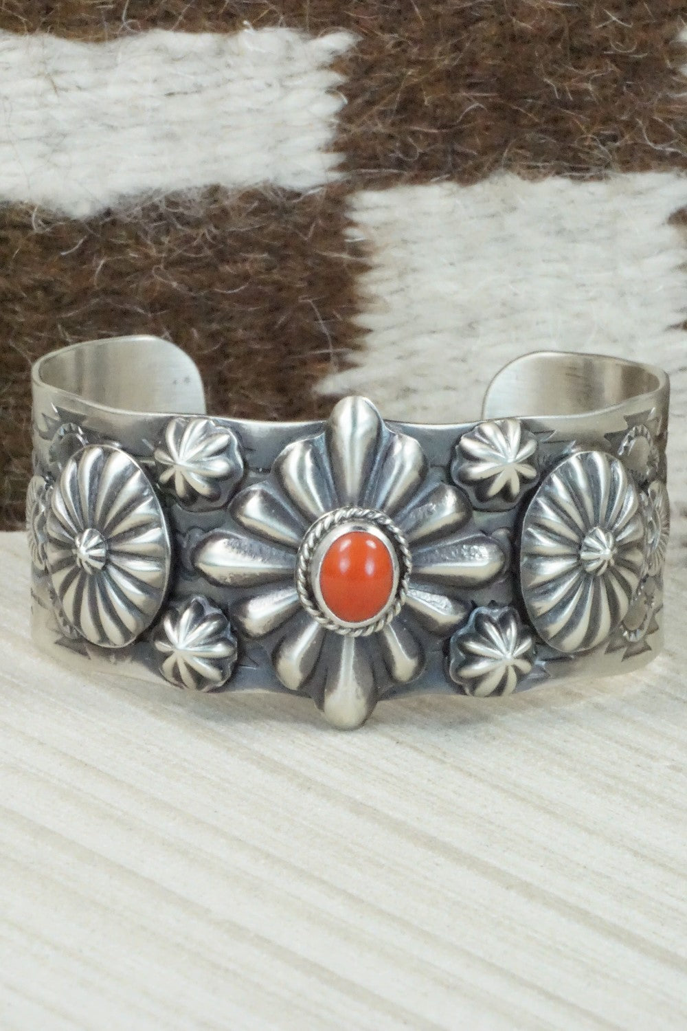 Coral and Sterling Silver Bracelet - Andrew Gordon