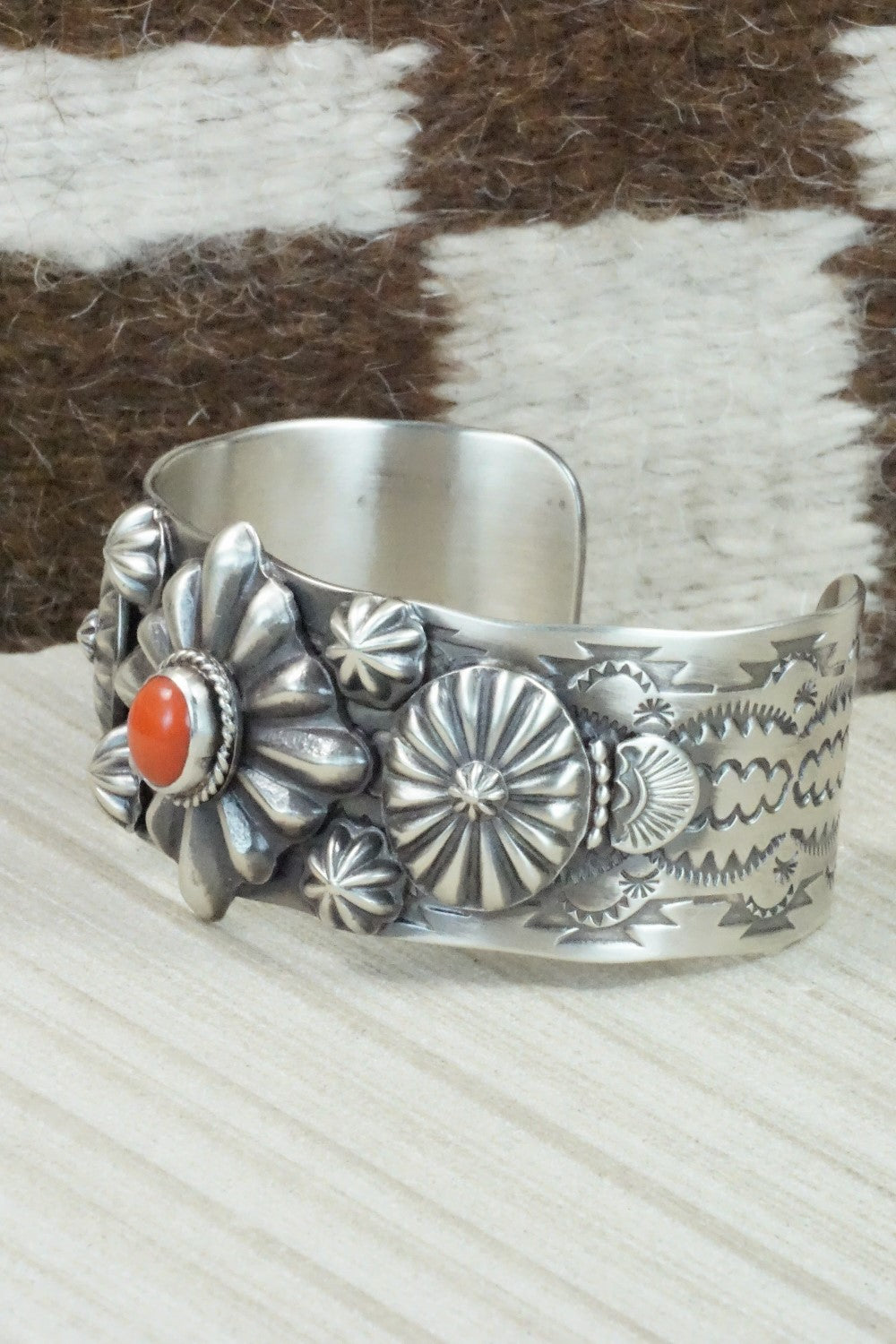 Coral and Sterling Silver Bracelet - Andrew Gordon