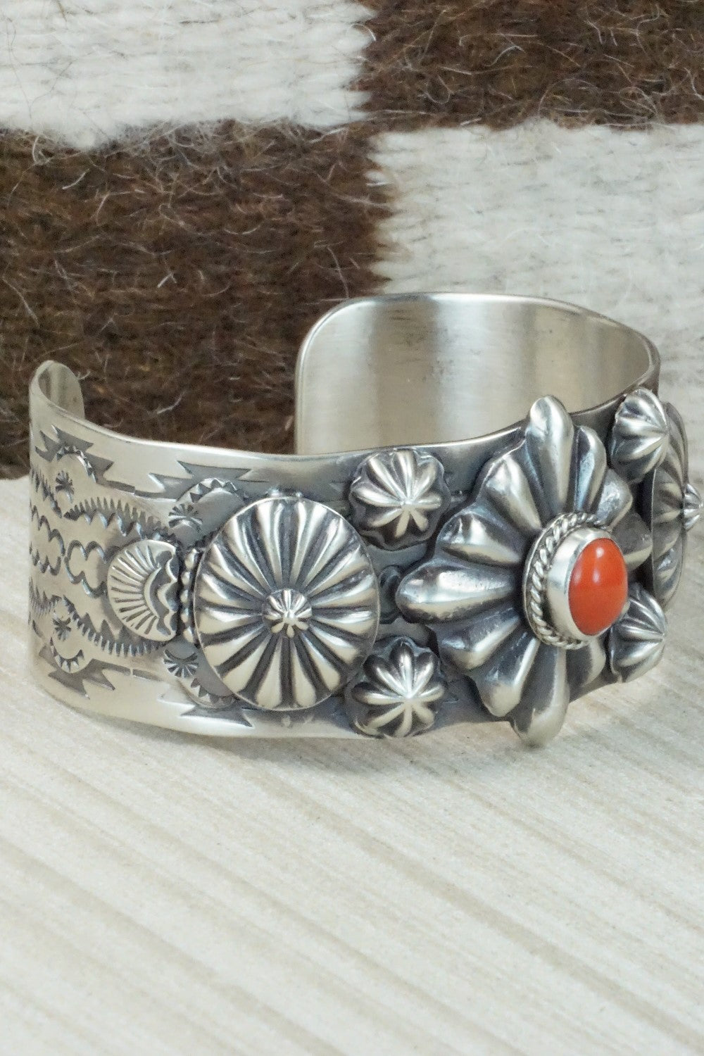 Coral and Sterling Silver Bracelet - Andrew Gordon