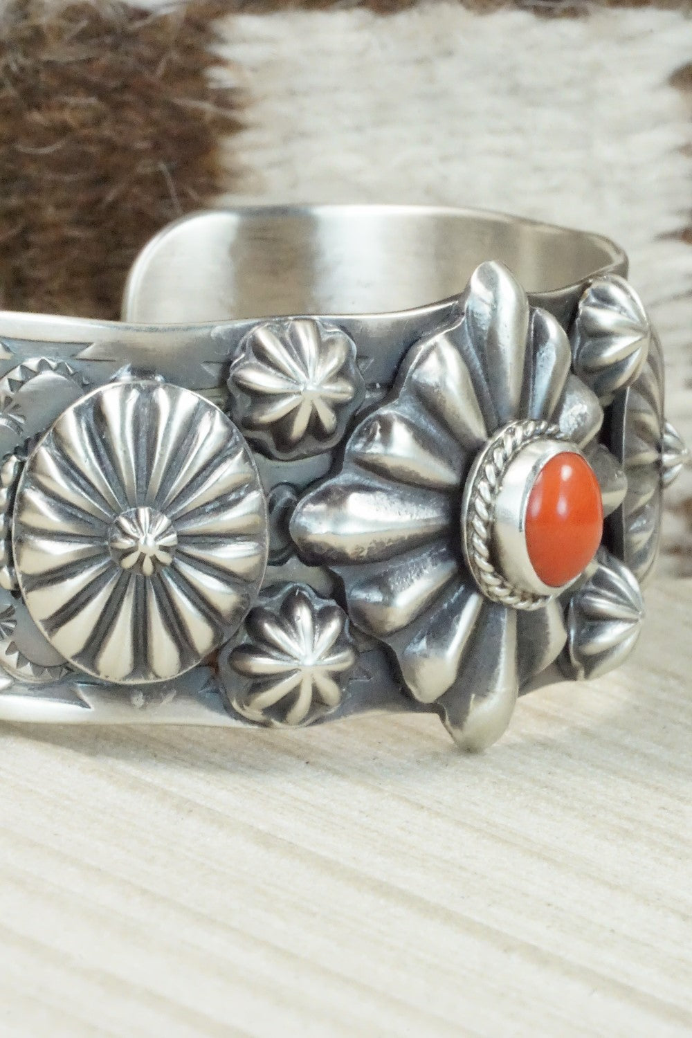 Coral and Sterling Silver Bracelet - Andrew Gordon