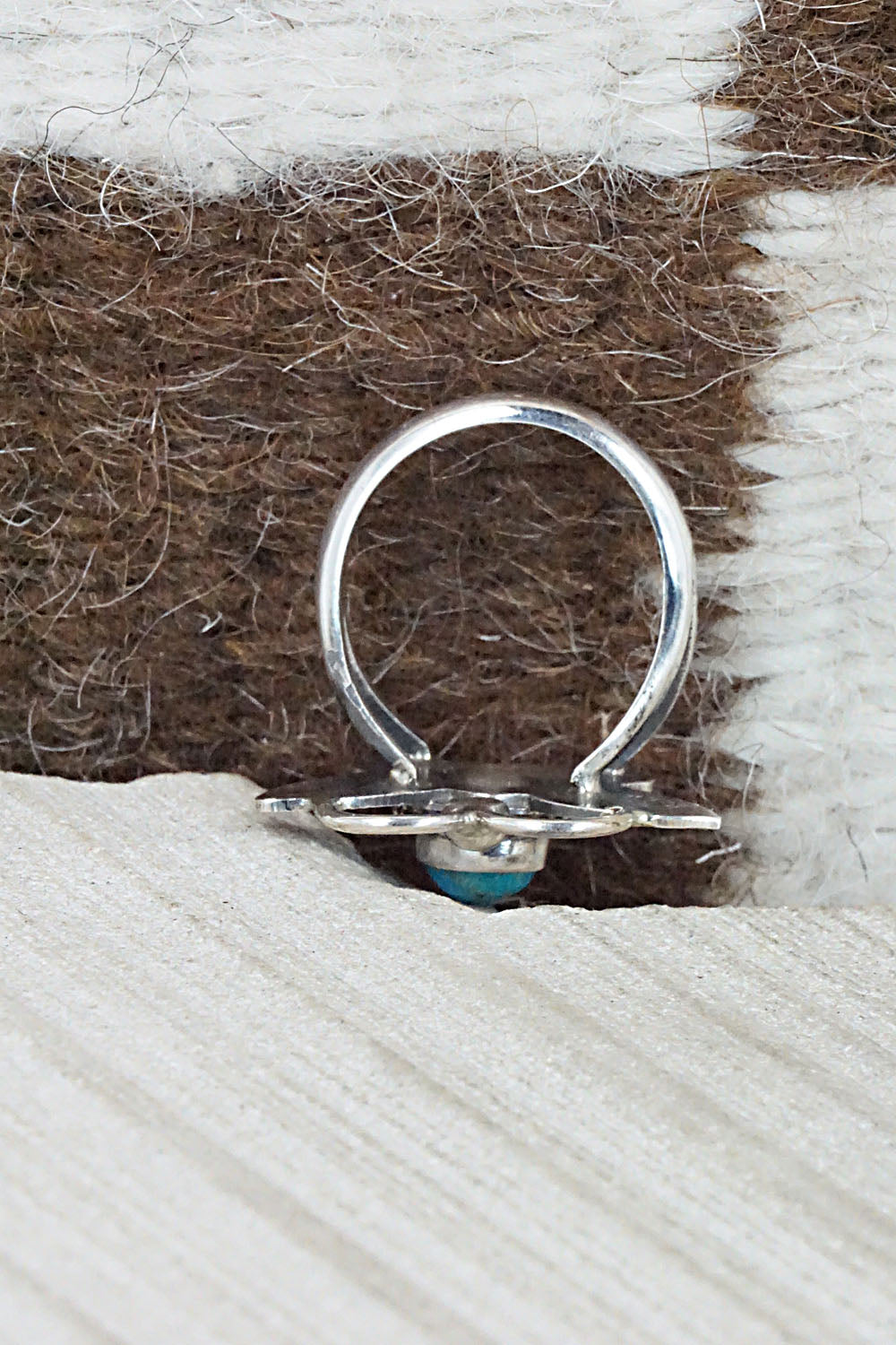 Turquoise and Sterling Silver Ring - Betta Lee - Size 6.5