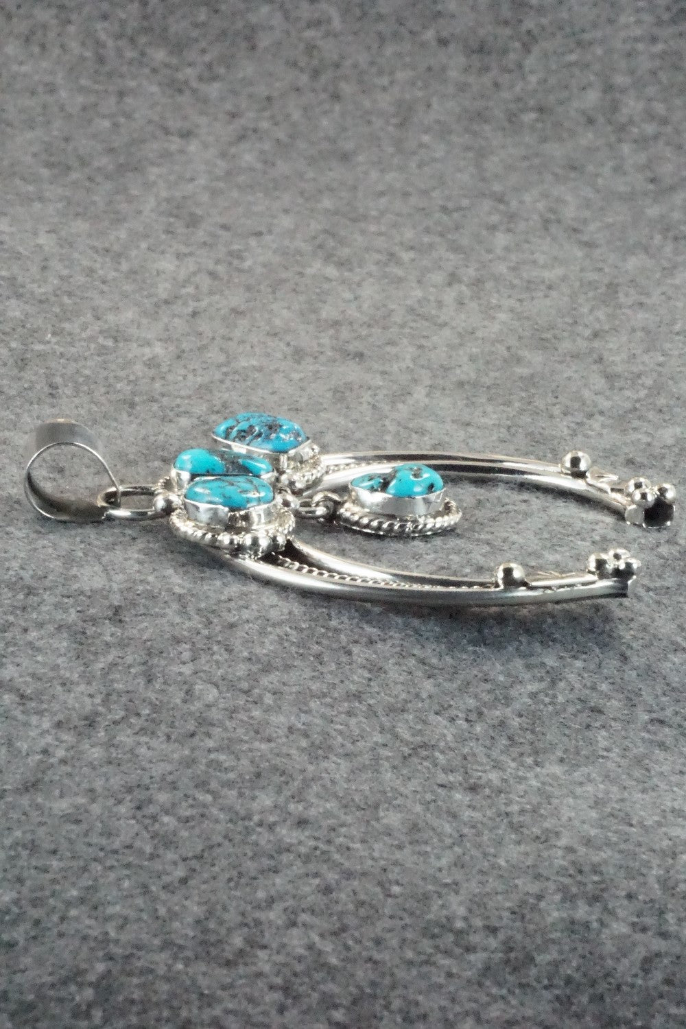 Turquoise and Sterling Silver Naja Pendant - Vernon Johnson