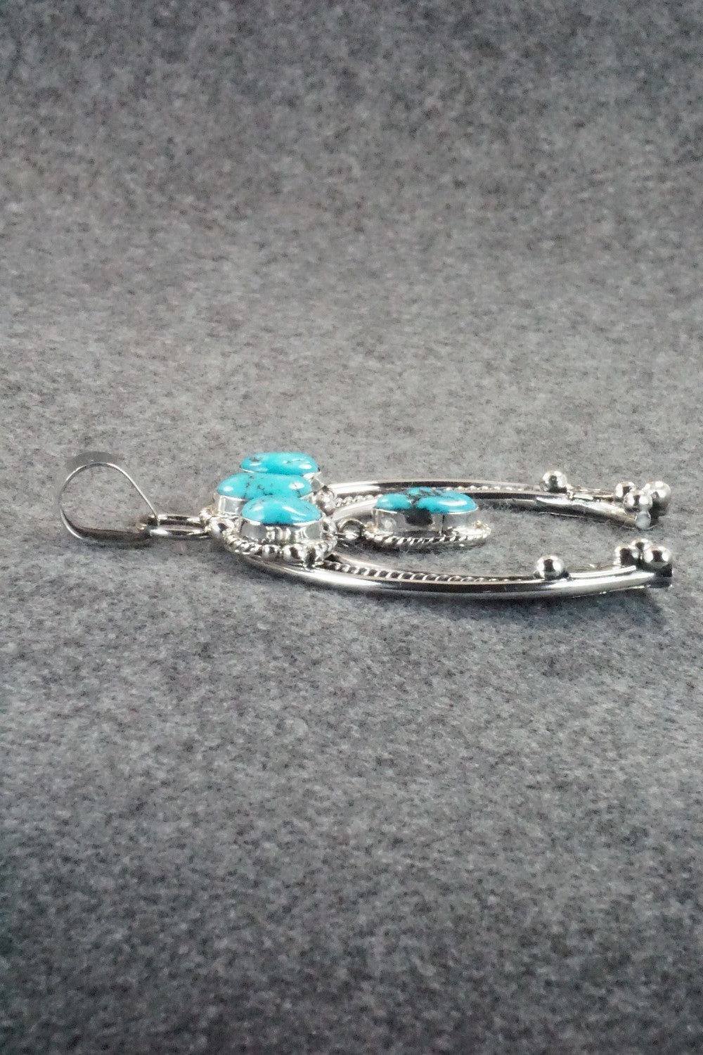 Turquoise and Sterling Silver Naja Pendant - Vernon Johnson