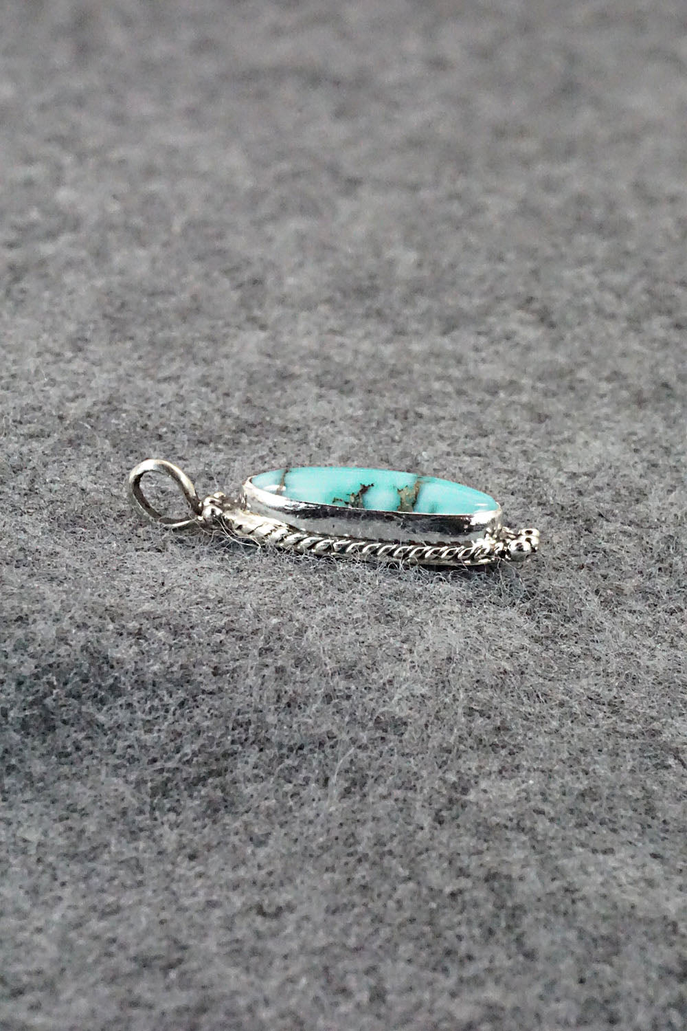 Turquoise and Sterling Silver Pendant - Jan Mariano