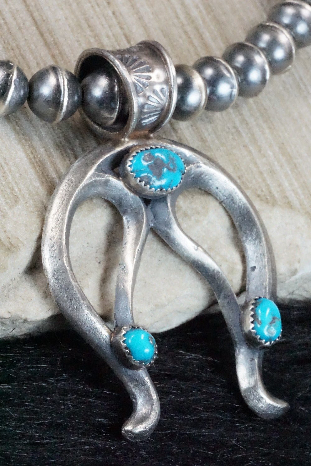 Turquoise & Sterling Silver Necklace Set - Gilbert Martin