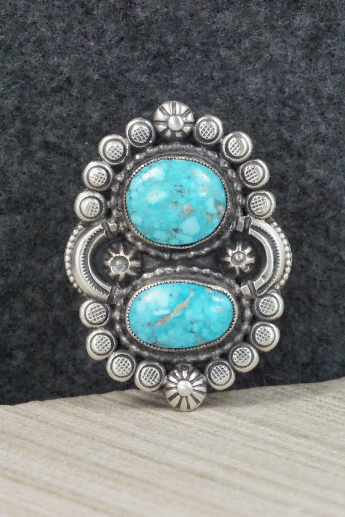 Turquoise & Sterling Silver Ring - Calvin Martinez - 8.5