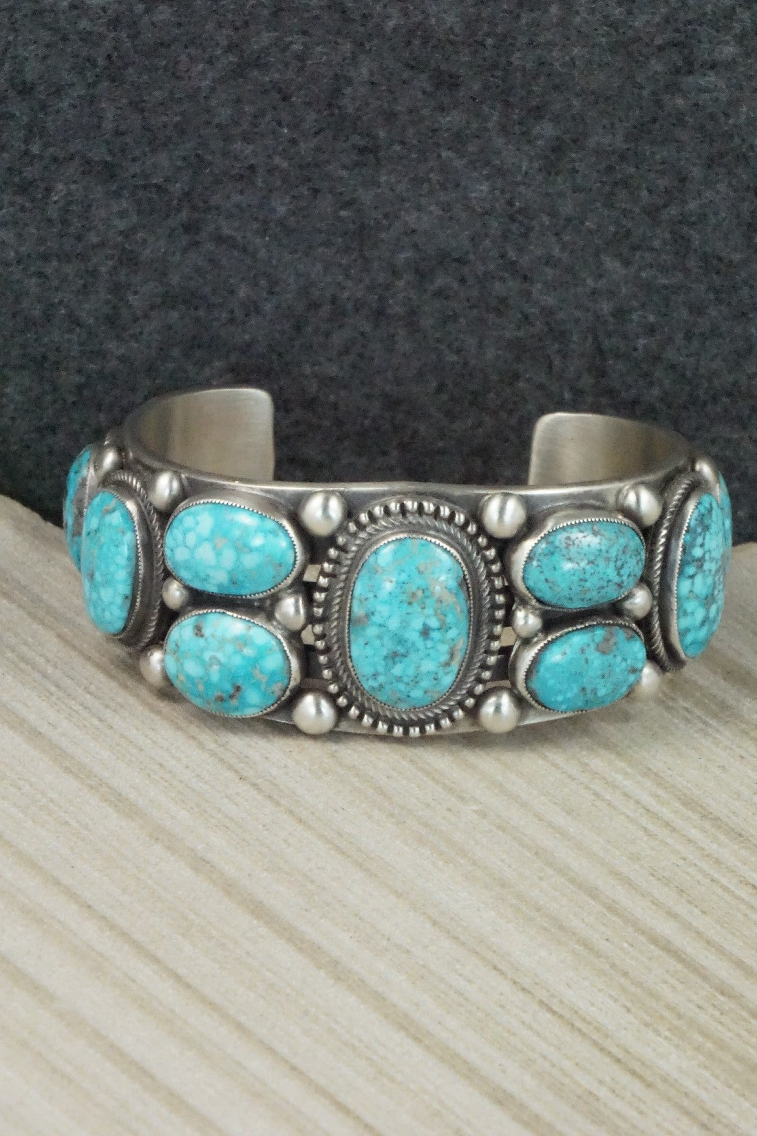 Turquoise and Sterling Silver Bracelet - Calvin Martinez
