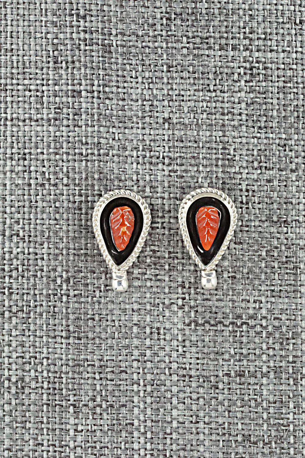 Coral & Sterling Silver Earrings - Shirley Walela