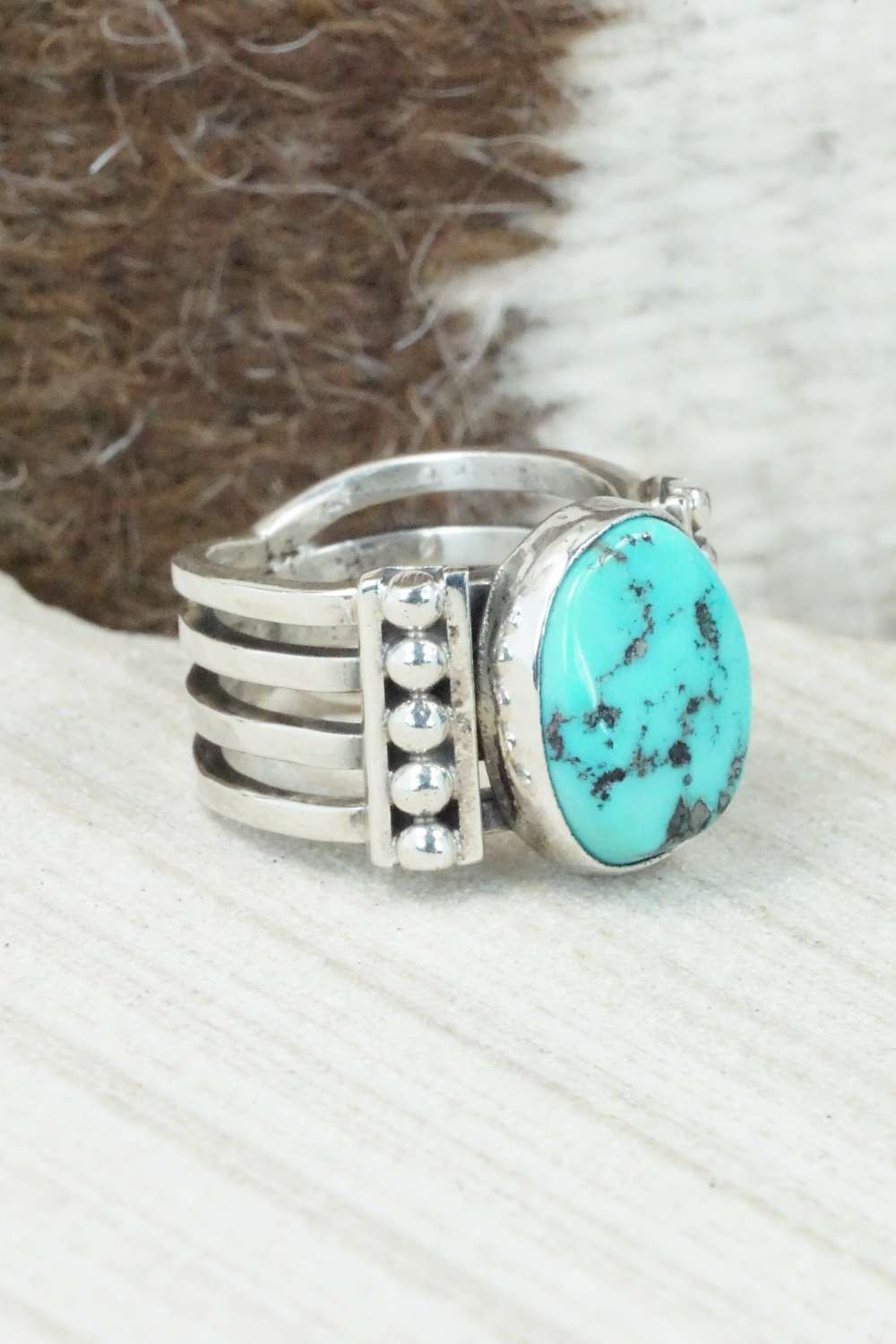 Turquoise & Sterling Silver Ring - Size 6.75
