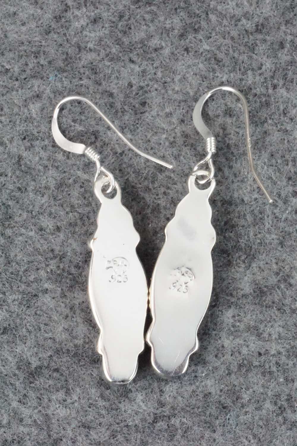 Turquoise, Coral and Sterling Silver Earrings - Harris Largo