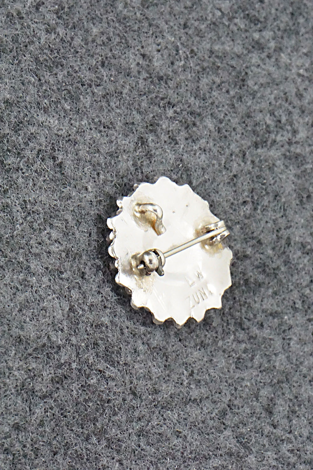 Coral & Sterling Silver Pendant/Pin - Lorencita Walela