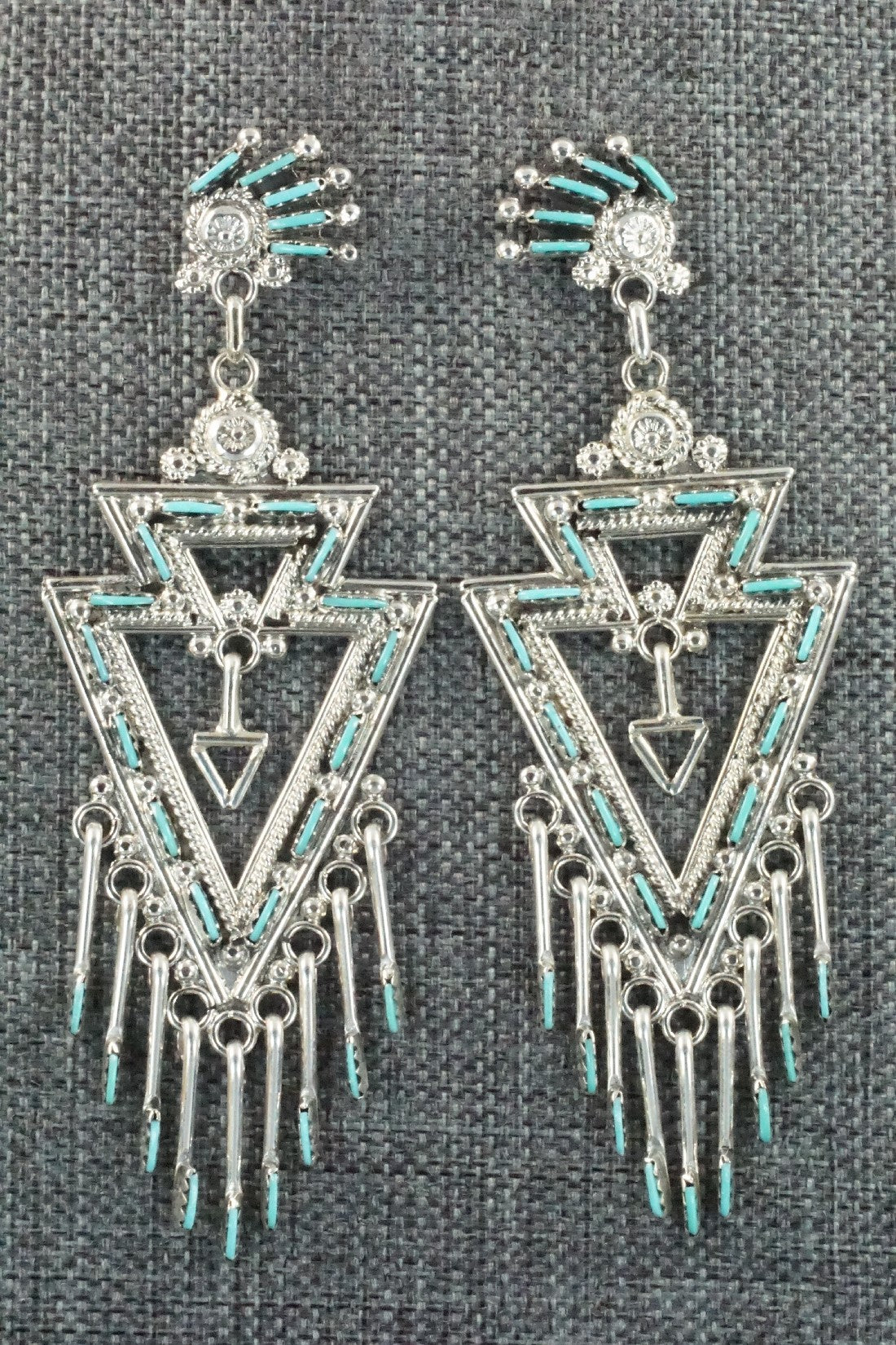 Turquoise & Sterling Silver Earrings - Kevin Leekity
