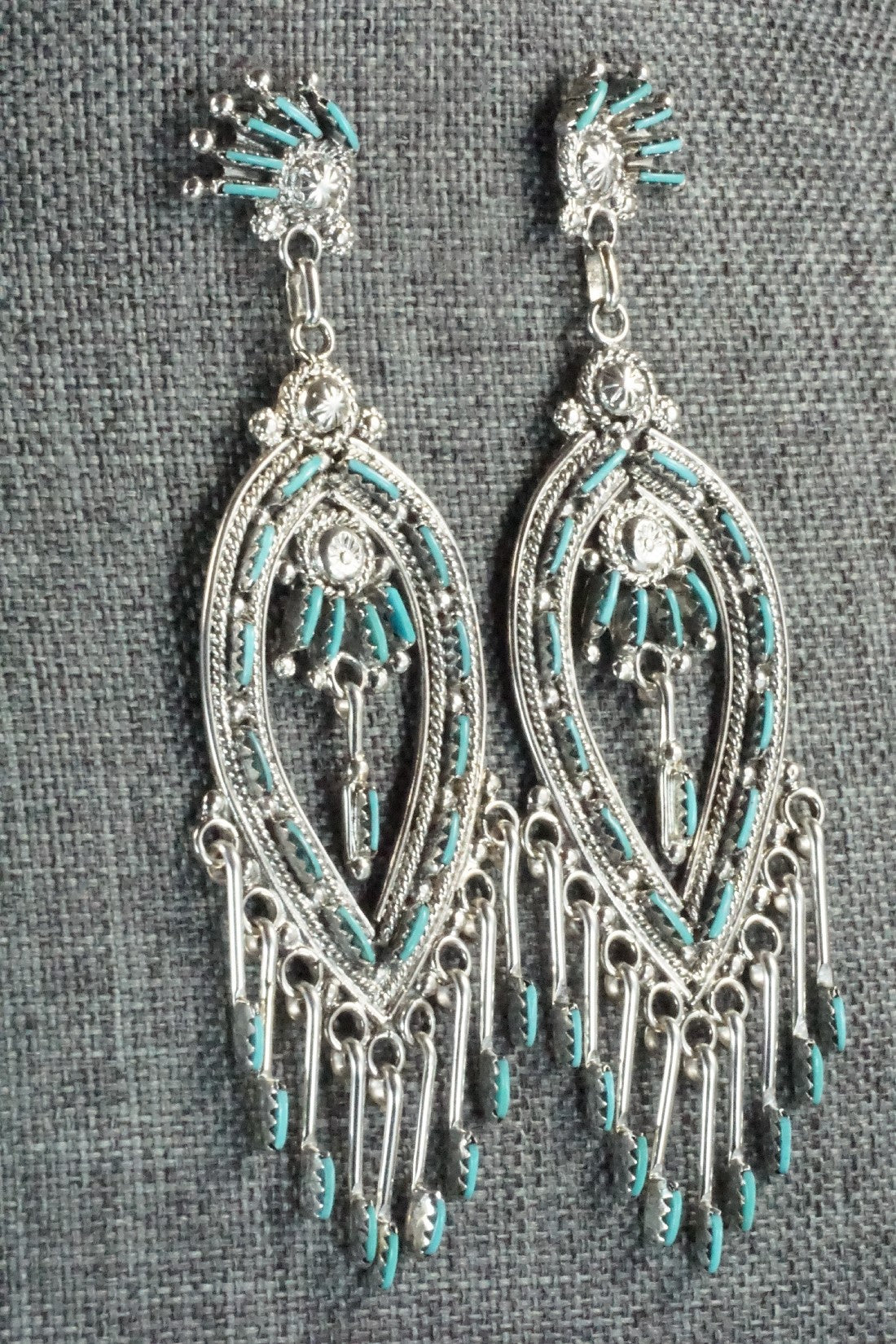 Turquoise & Sterling Silver Earrings - Kevin Leekity