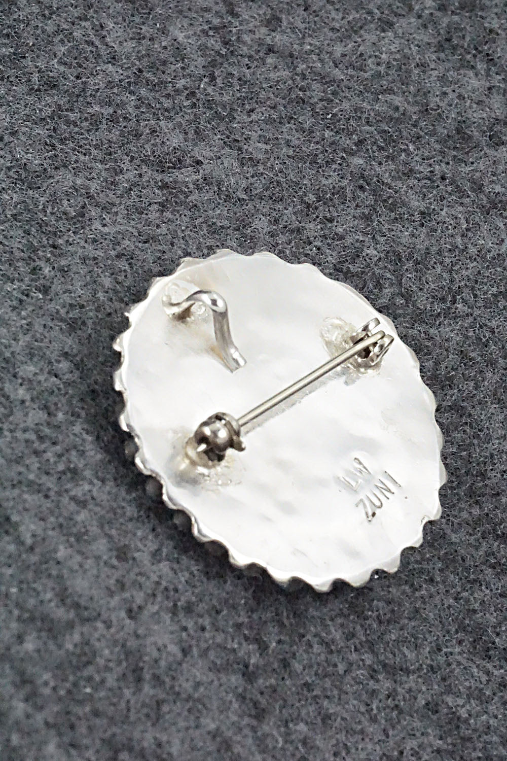 Turquoise & Sterling Silver Pendant/Pin - Lorencita Walela