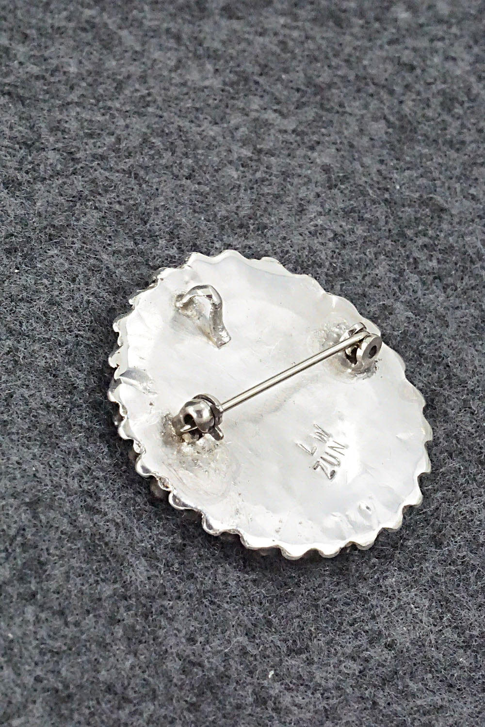 Coral & Sterling Silver Pendant/Pin - Lorencita Walela
