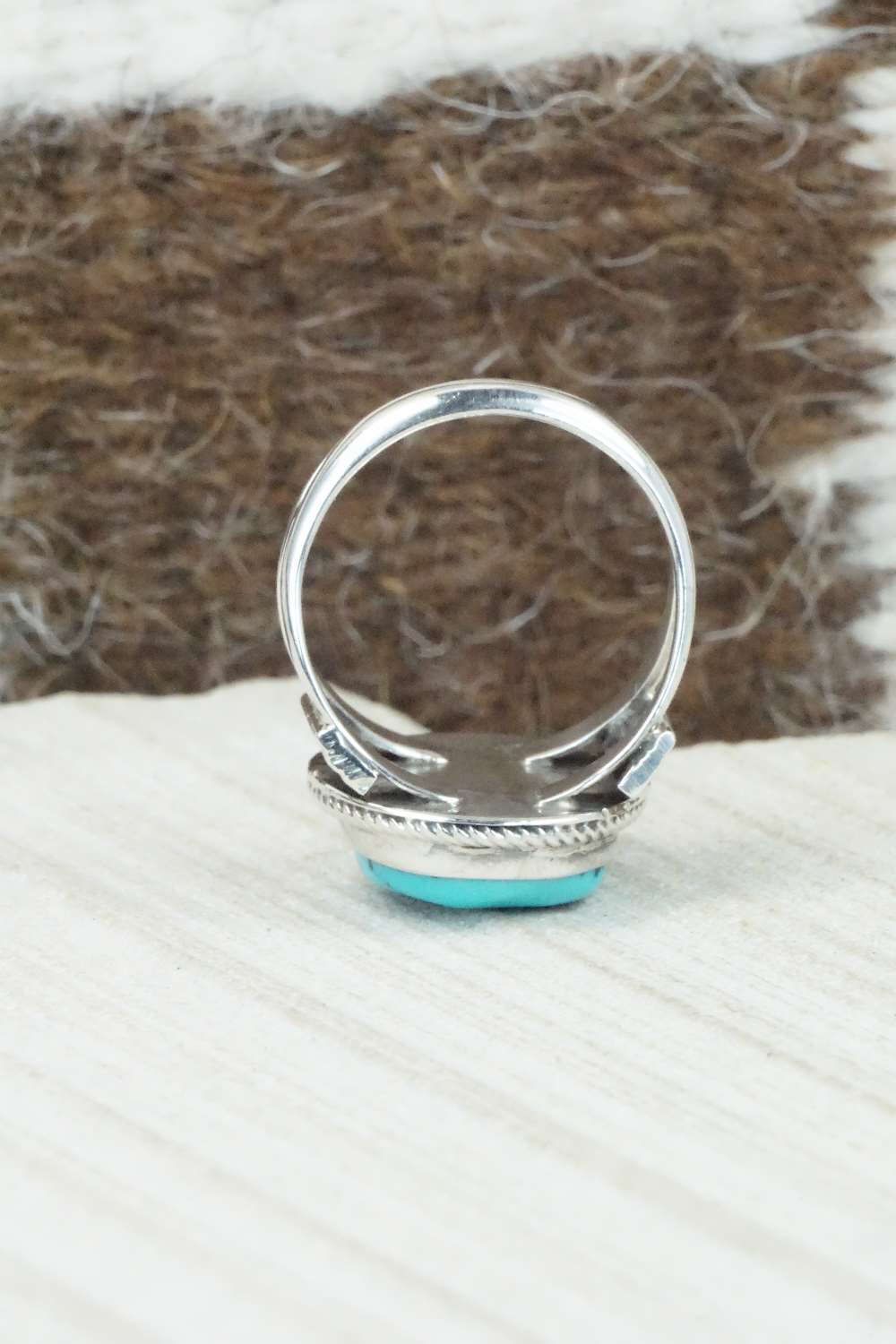 Turquoise & Sterling Silver Ring - Roberta Begay - Size 8