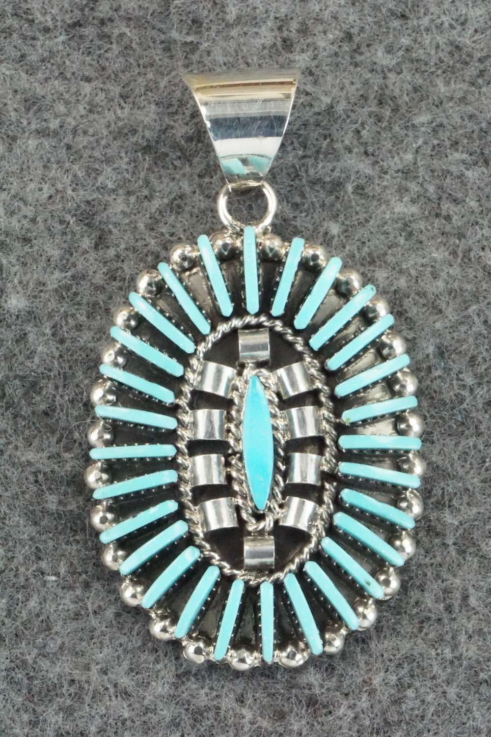 Turquoise & Sterling Silver Pendant - Barton Cooeyate
