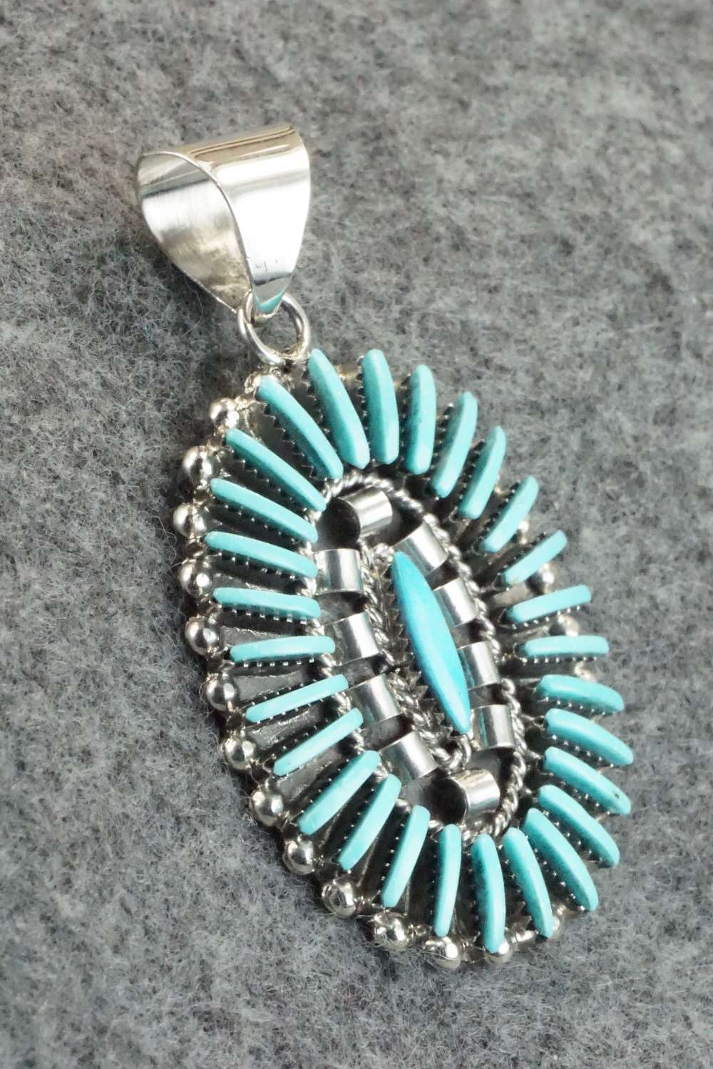 Turquoise & Sterling Silver Pendant - Barton Cooeyate