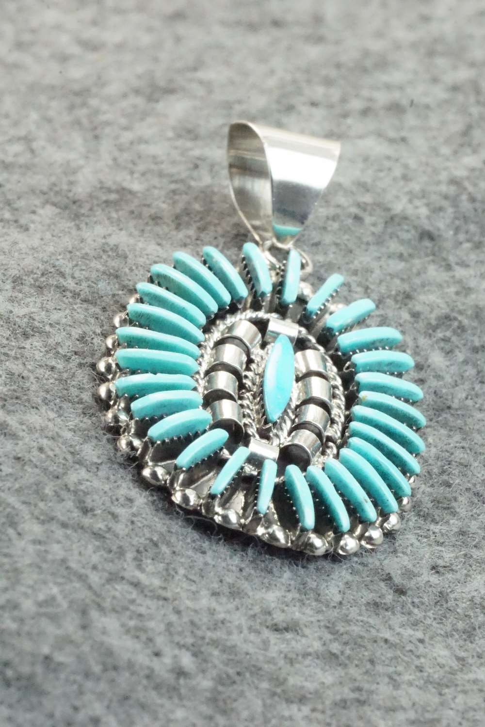 Turquoise & Sterling Silver Pendant - Barton Cooeyate