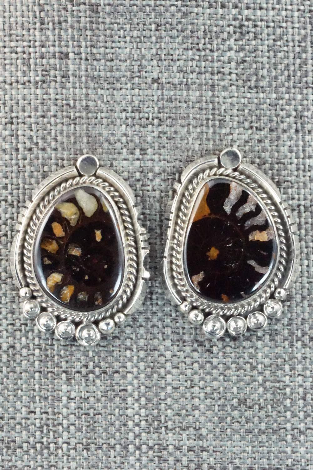 Moroccan Ammonite & Sterling Silver Earrings - Sharon McCarthy