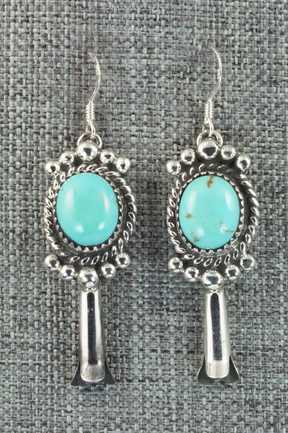 Turquoise & Sterling Silver Earrings - Vernon K Johnson