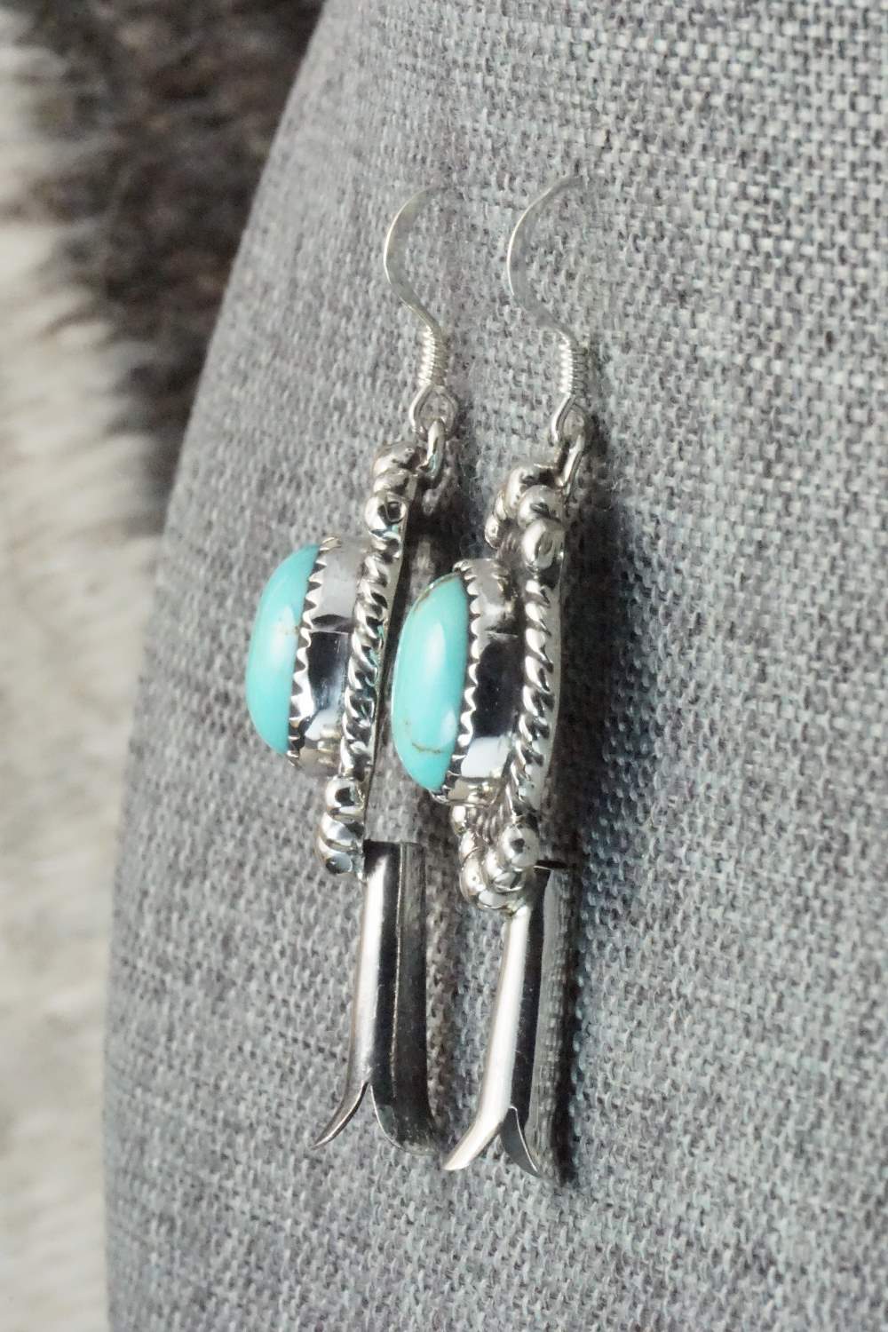 Turquoise & Sterling Silver Earrings - Vernon K Johnson