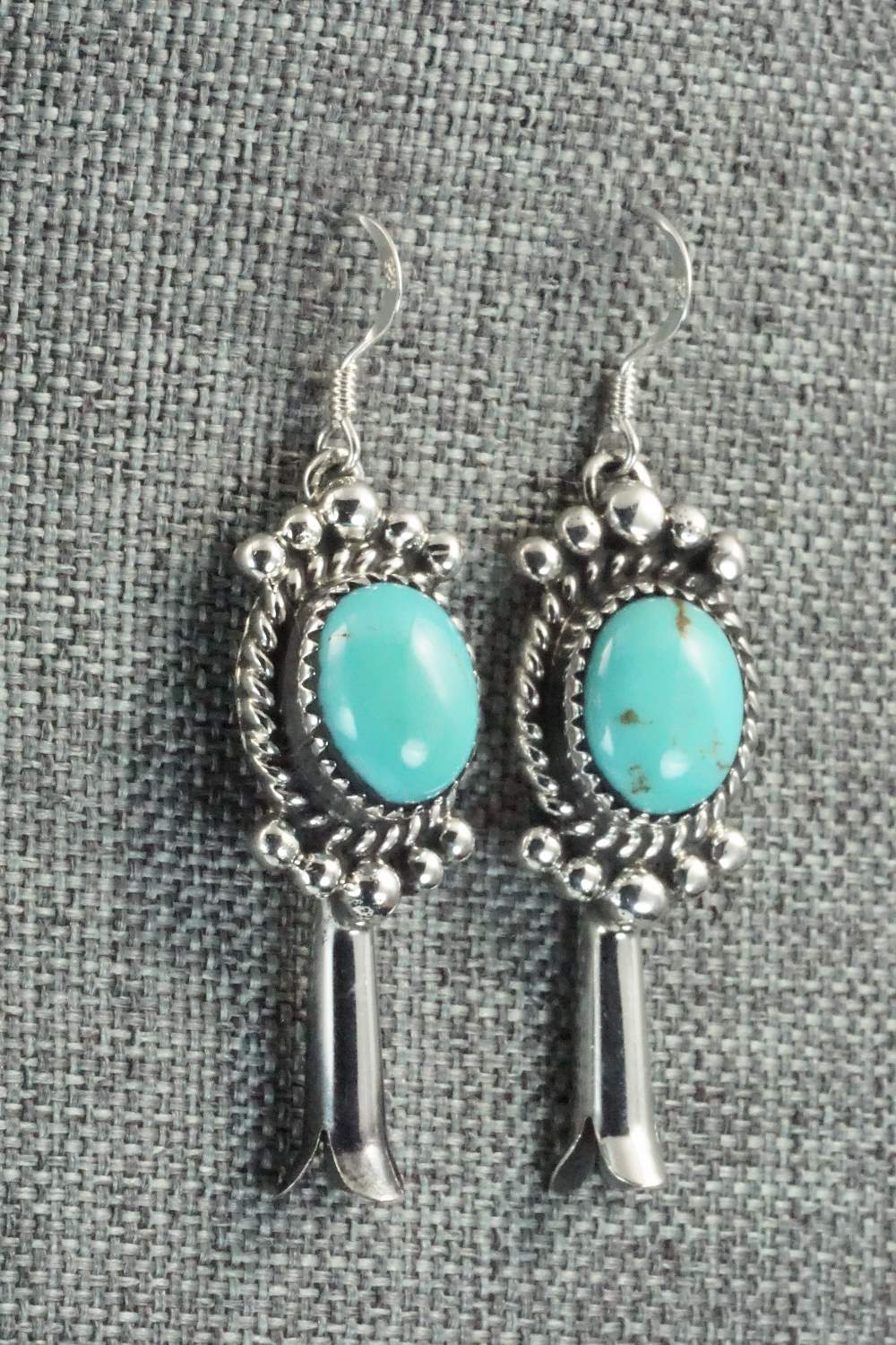 Turquoise & Sterling Silver Earrings - Vernon K Johnson