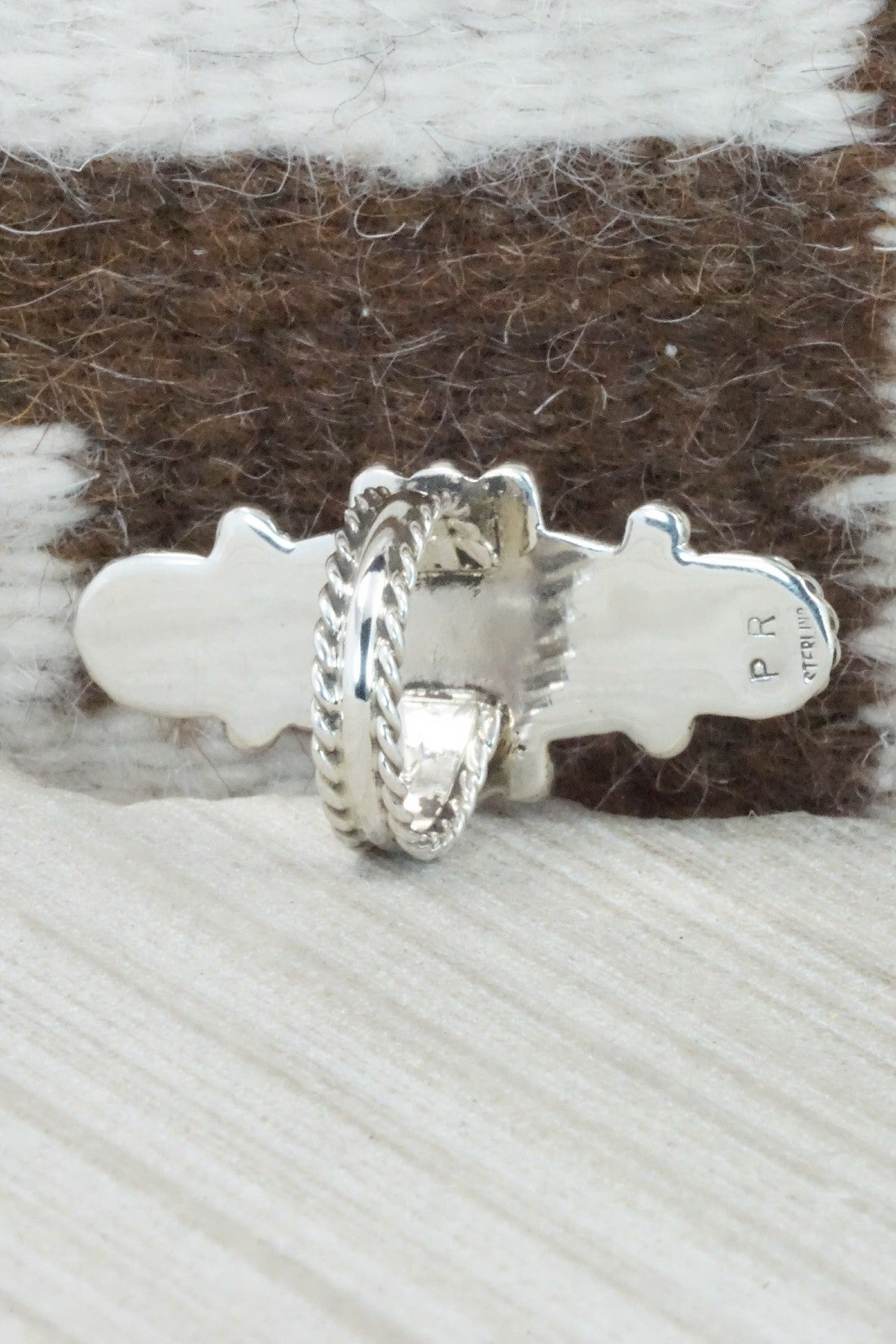 Spiny Oyster & Sterling Silver Ring - Priscilla Reeder - Size 8