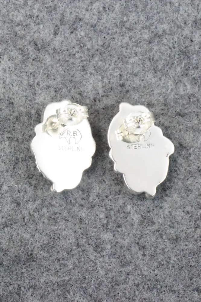 Coral & Sterling Silver Earrings - Adelarae Yazzie