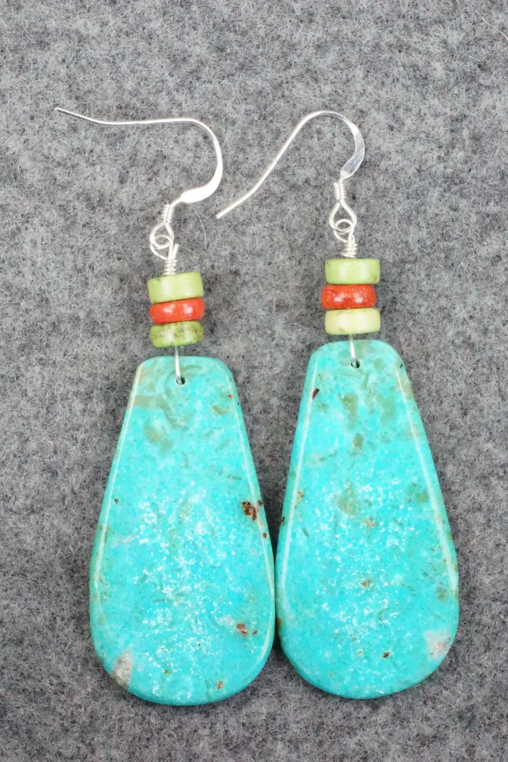 Turquoise & Sterling Silver Earrings - Lupe Lovato