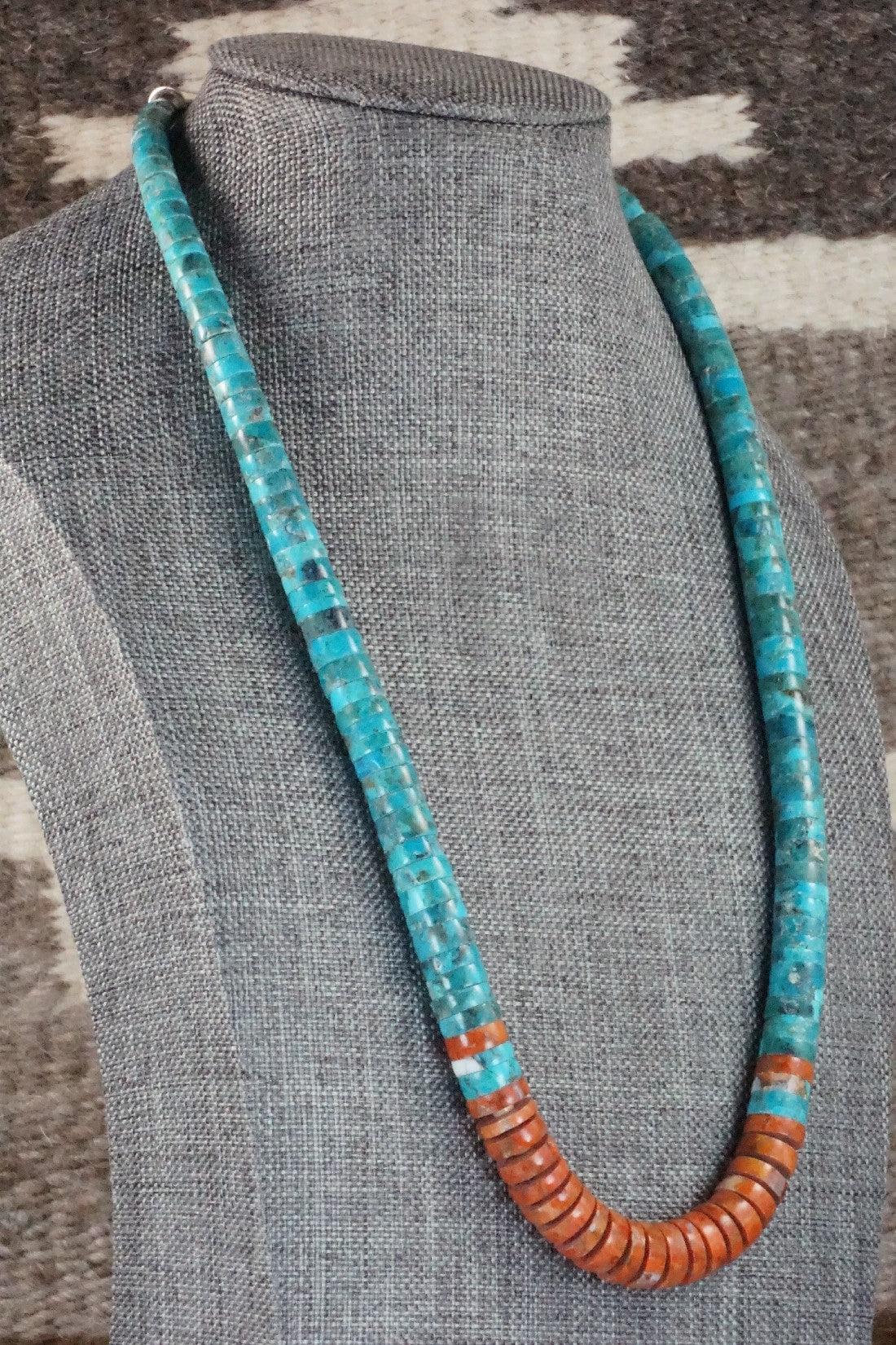 Turquoise & Sponge Coral Necklace - Joe Garcia