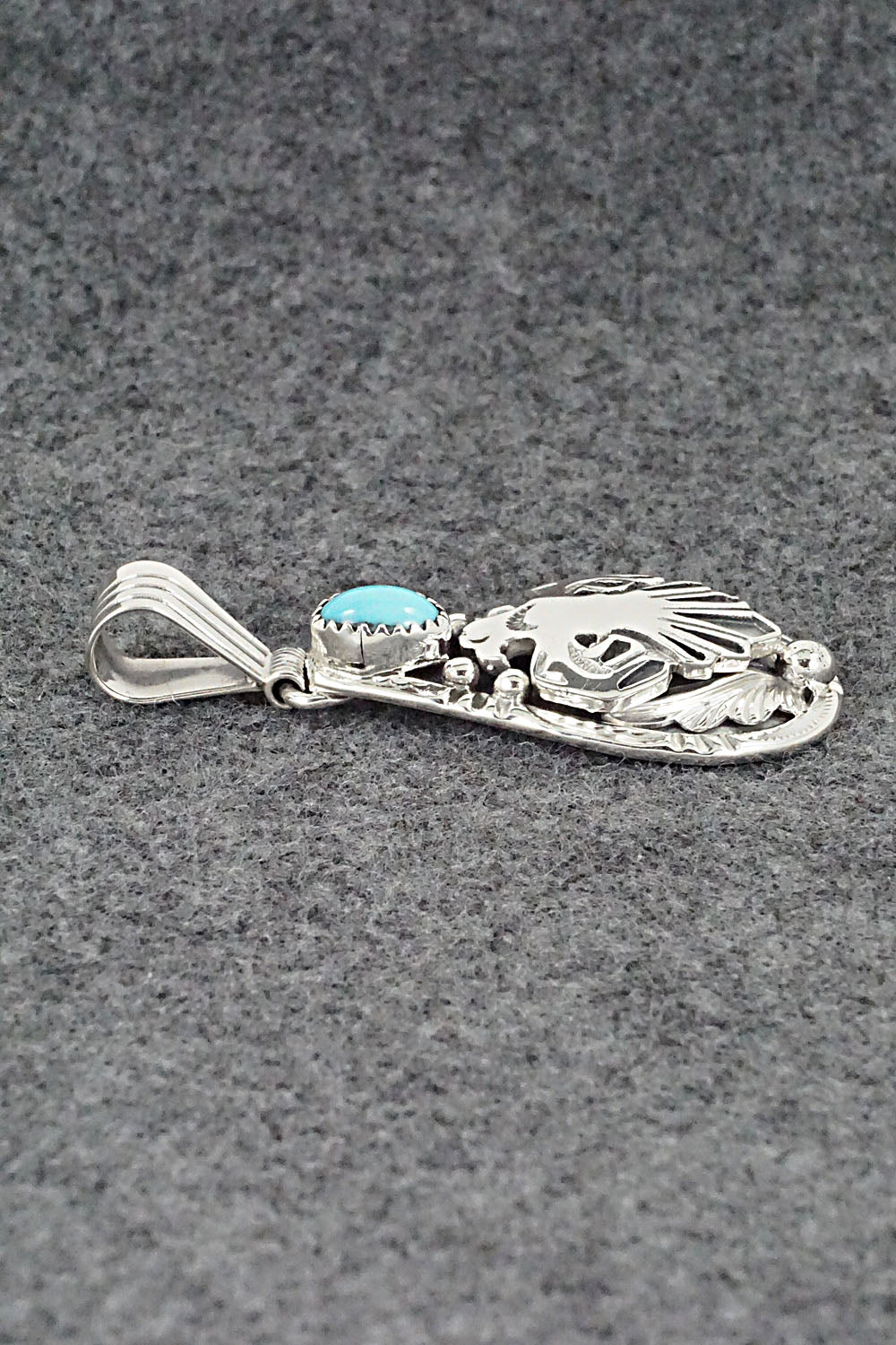 Turquoise and Sterling Silver Pendant - Henry Attakai