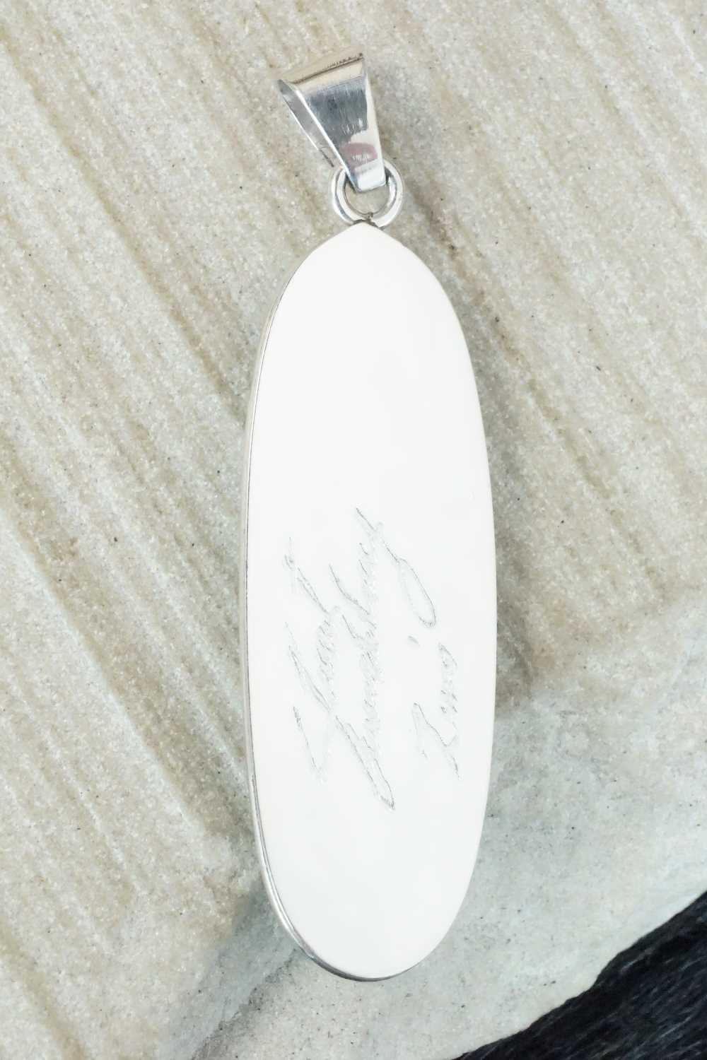 Turquoise & Sterling Silver Pendant - Stuart Quandelacy