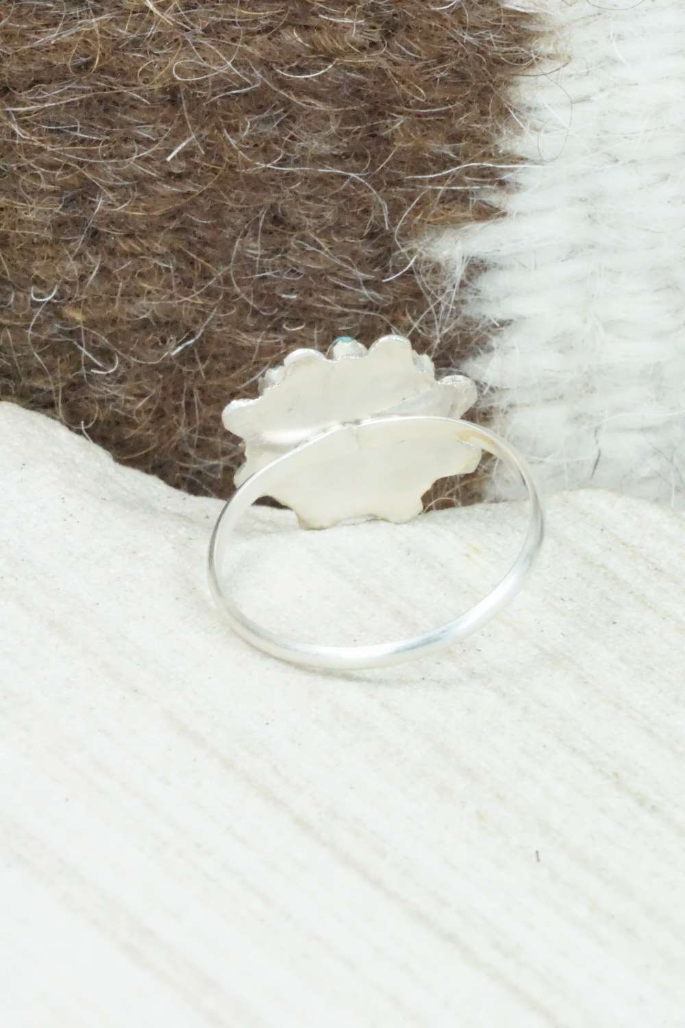 Turquoise & Sterling Silver Ring - David Leekity - Size 8.75