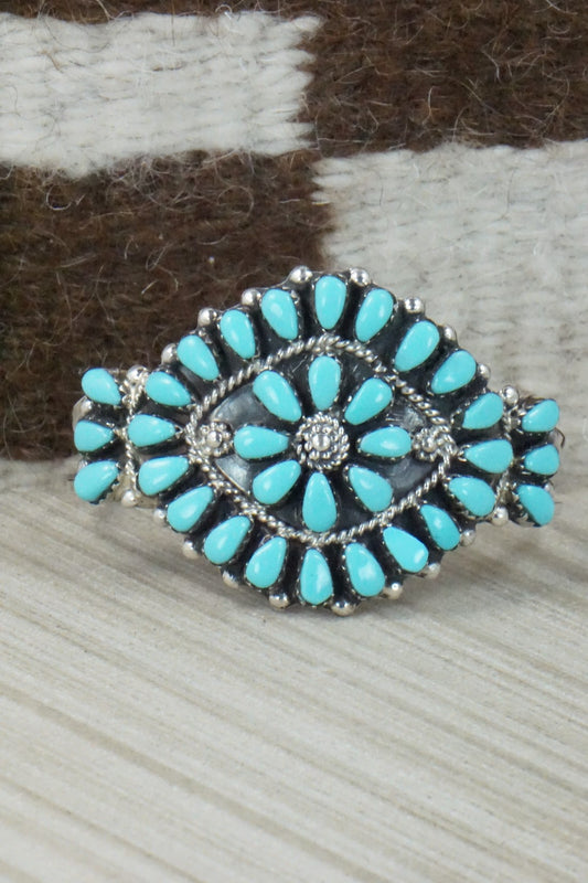 Turquoise & Sterling Silver Bracelet - Vangie Tsabetsaye