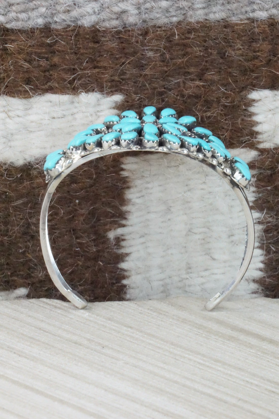 Turquoise & Sterling Silver Bracelet - Vangie Tsabetsaye