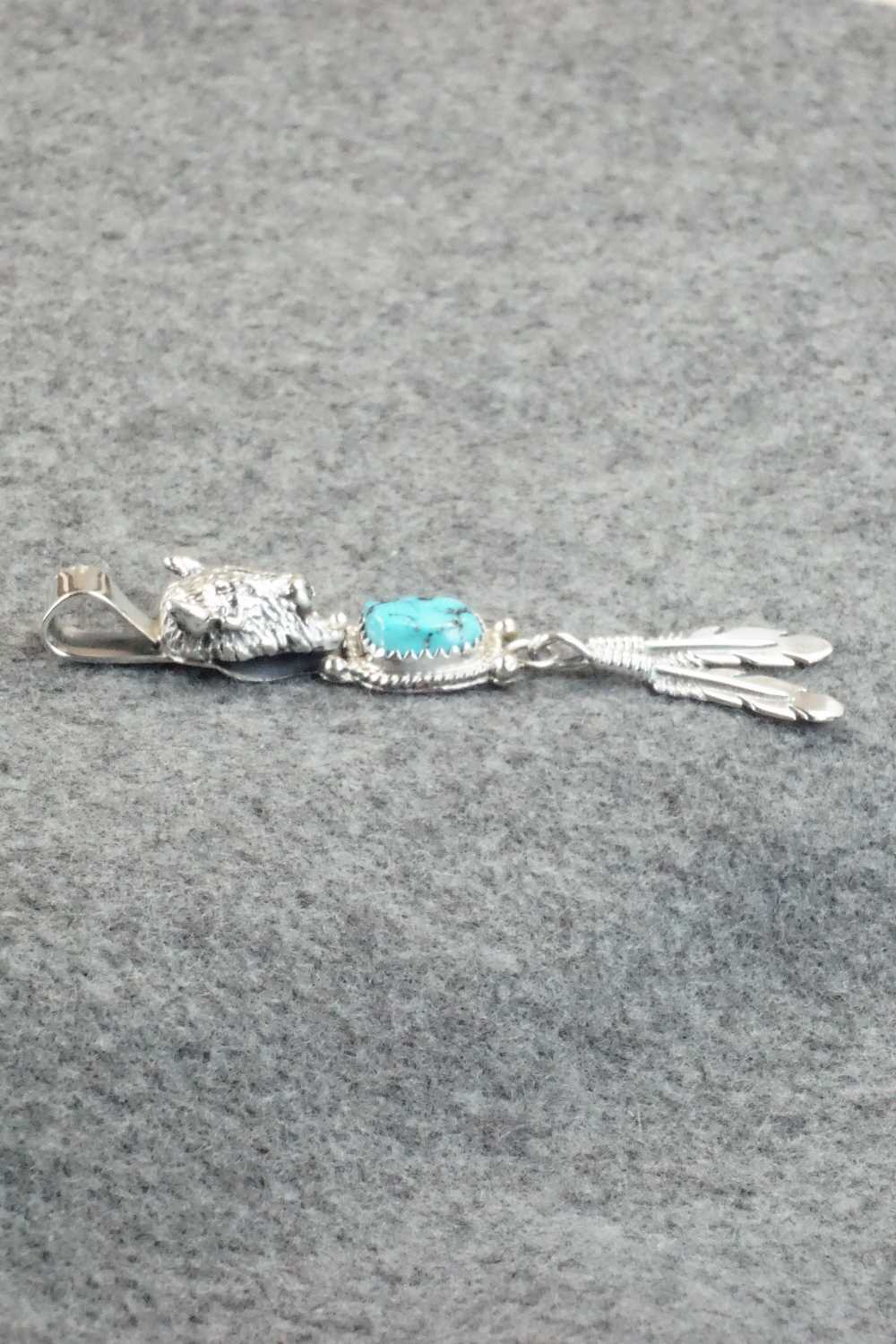 Turquoise and Sterling Silver Pendant - Genevieve Francisco