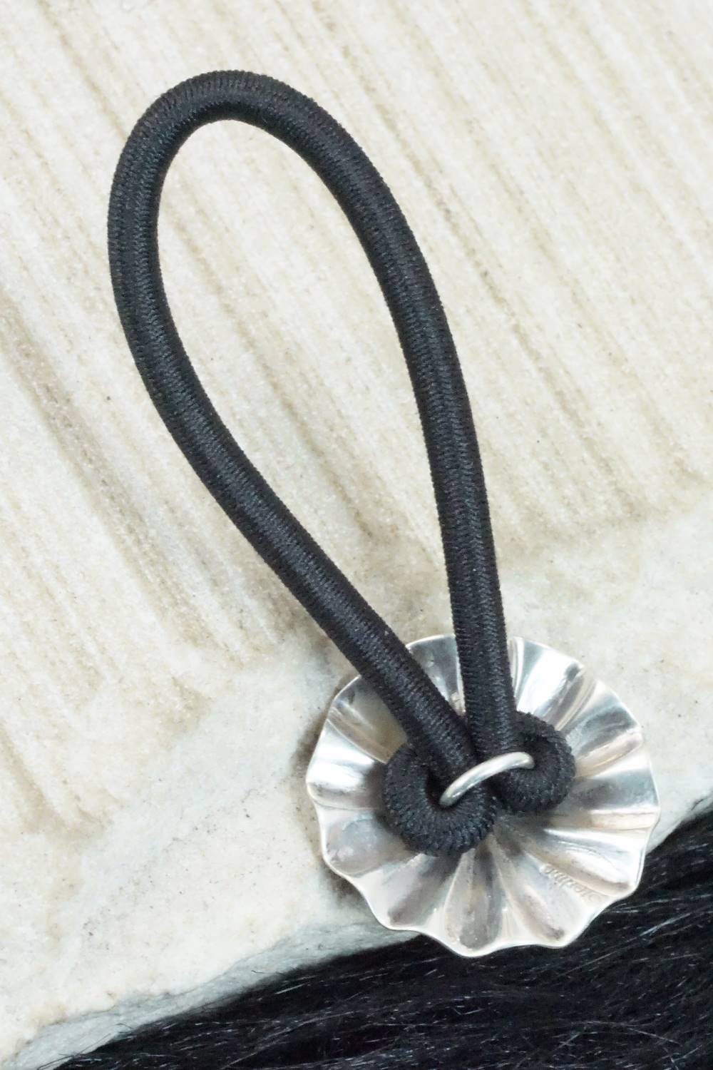 Turquoise & Sterling Silver Hair Tie - Arlene Soce