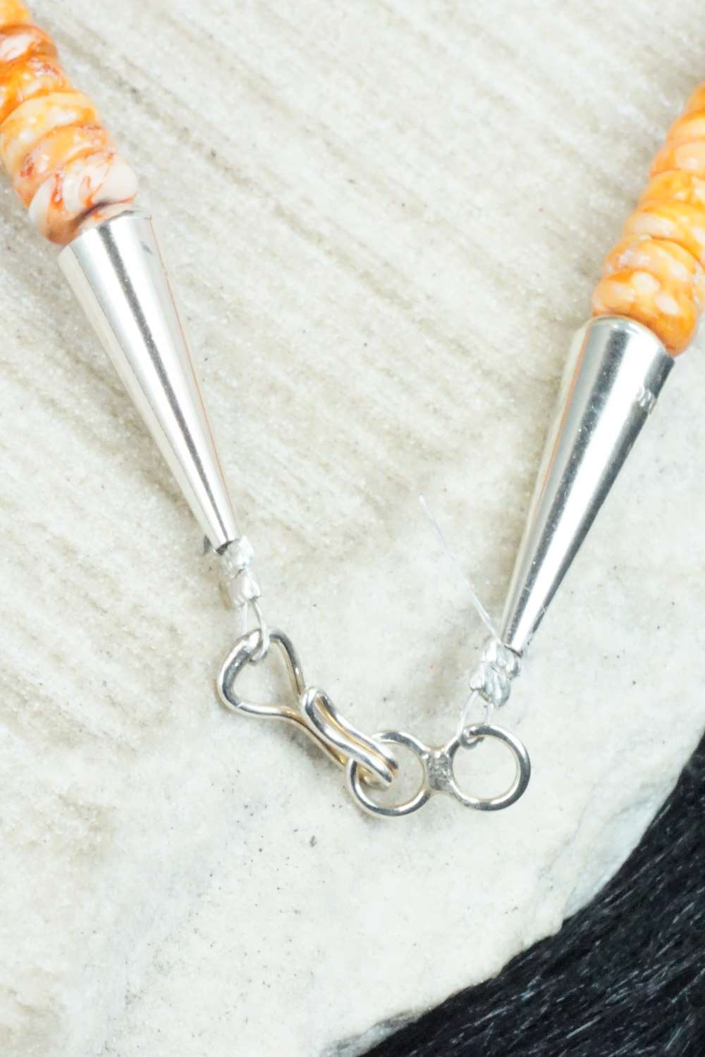 Spiny Oyster & Sterling Silver Necklace - Louise Joe