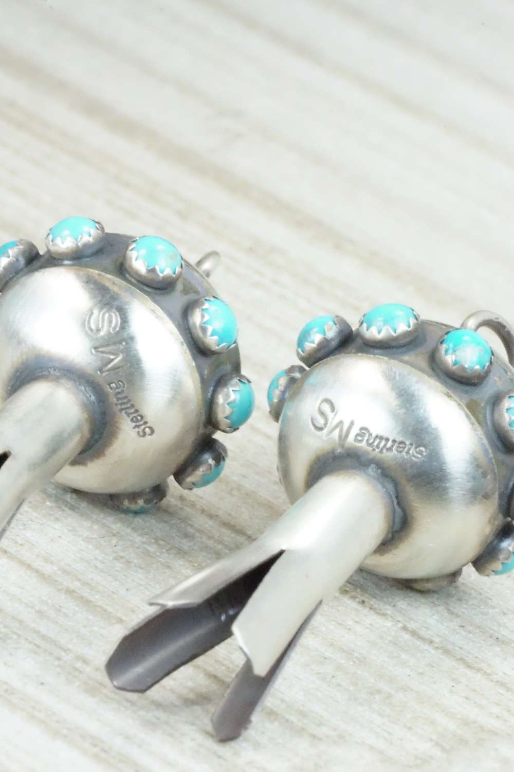 Turquoise & Sterling Silver Blossom Earrings - Monica Smith