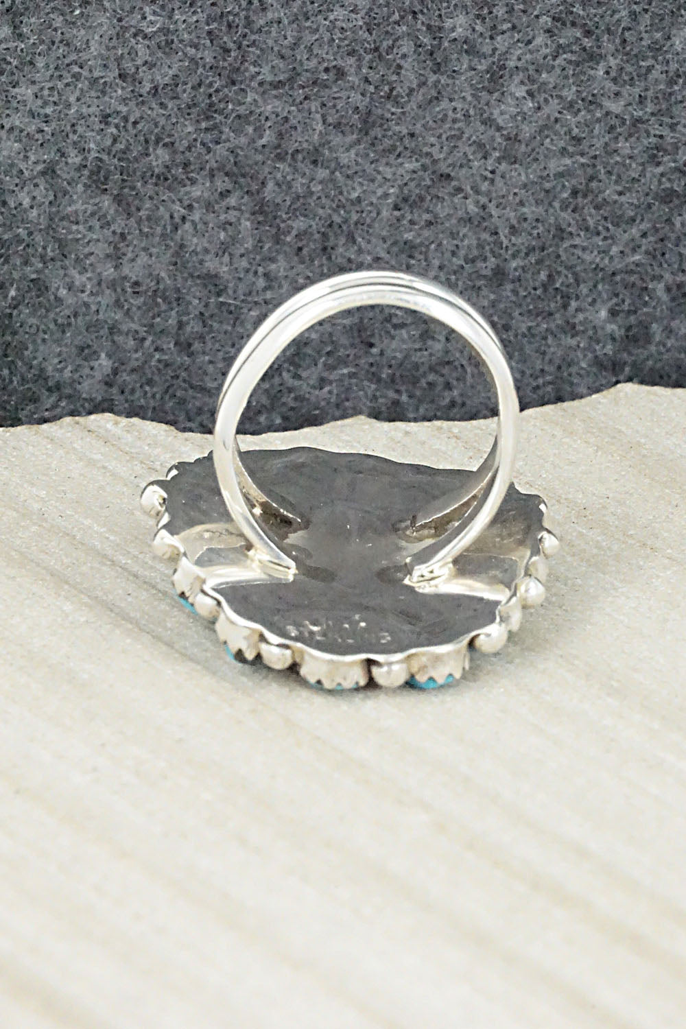 Turquoise and Sterling Silver Ring - Justina Wilson - Size 7