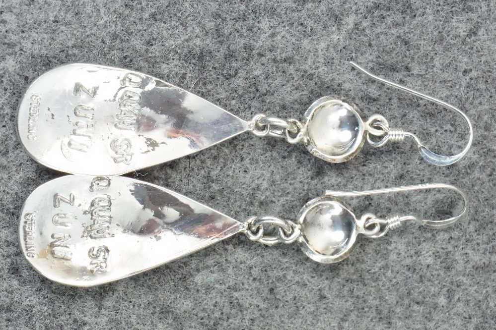 Multi Stone & Sterling Silver Earrings - Quintin Quam Sr.