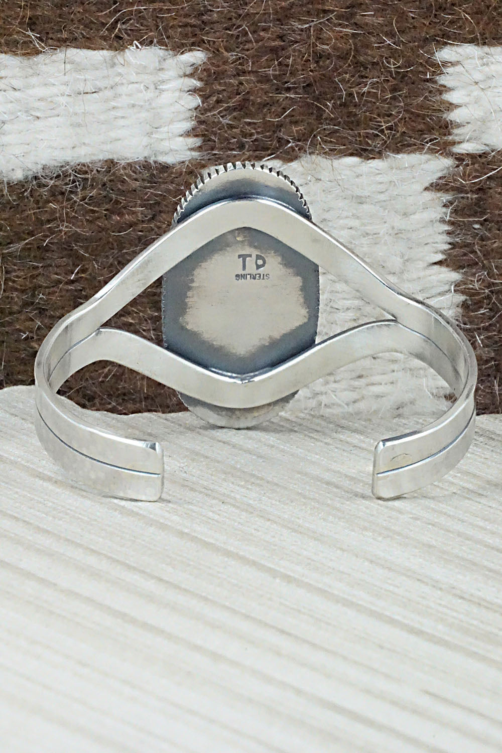 Gaspeite and Sterling Silver Bracelet - Tom Dinetso