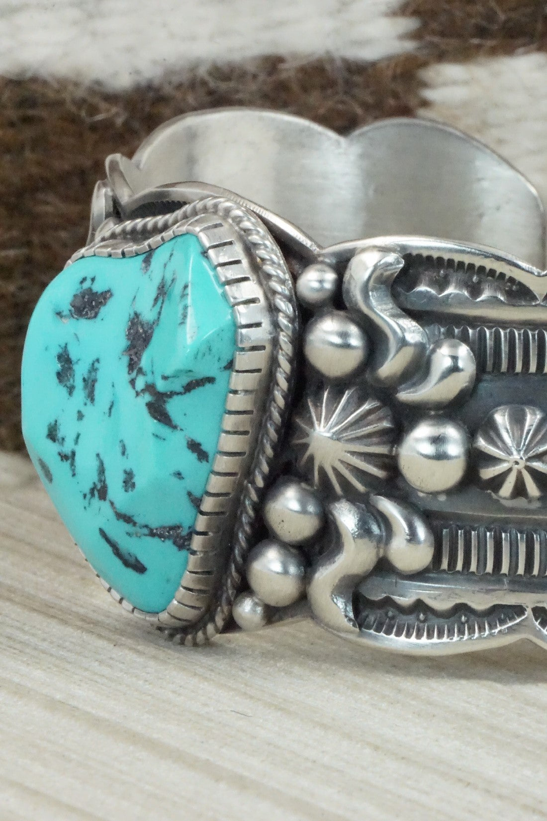 Turquoise & Sterling Silver Bracelet - Roland Dixson