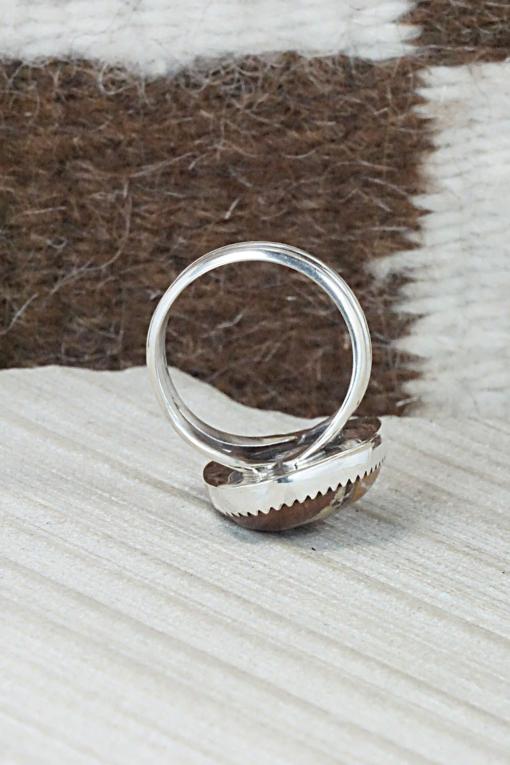 Wild Horse & Sterling Silver Ring - Leslie Nez - Size 9