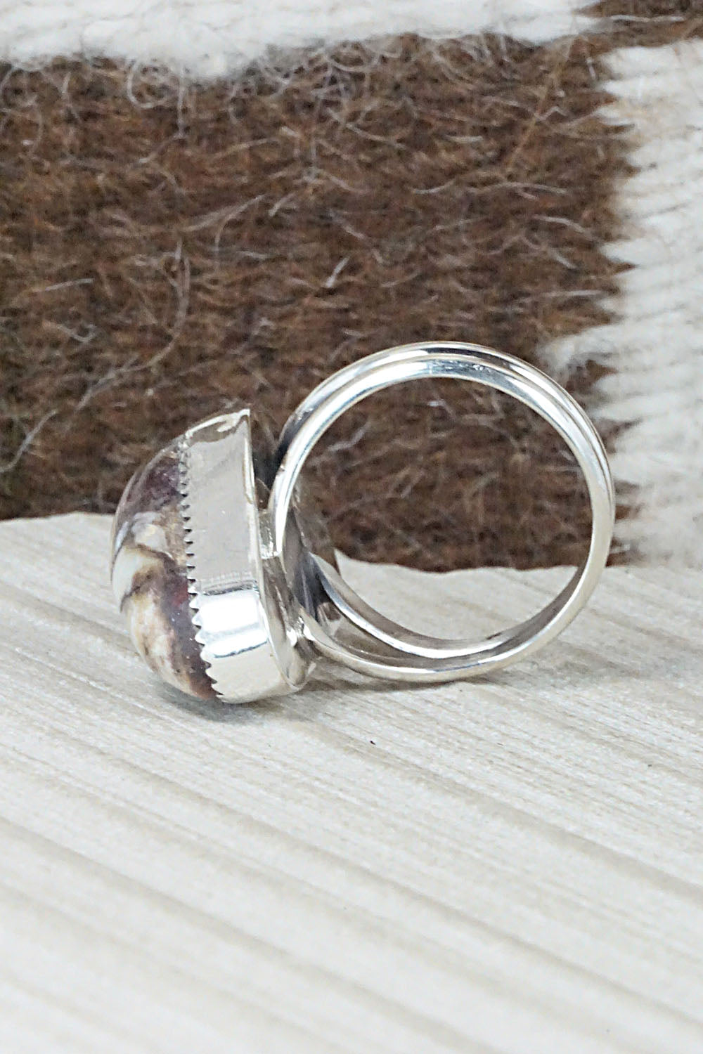 Wild Horse & Sterling Silver Ring - Leslie Nez - Size 10