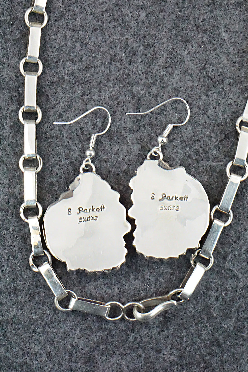 Turquoise, Spiny Oyster & Sterling Silver Necklace Set - Sandra Parkett
