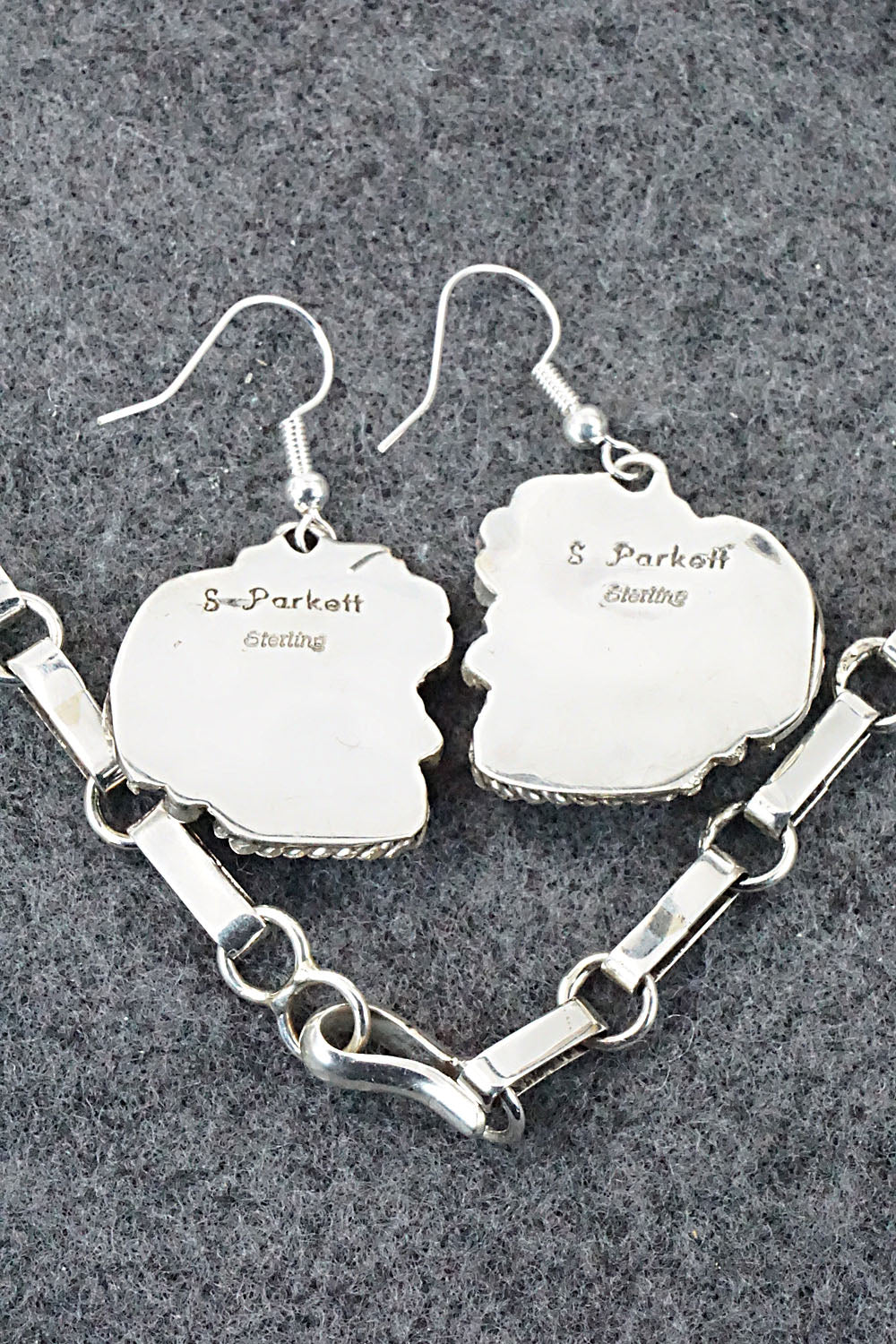 Turquoise & Sterling Silver Necklace & Earrings Set - Sandra Parkett