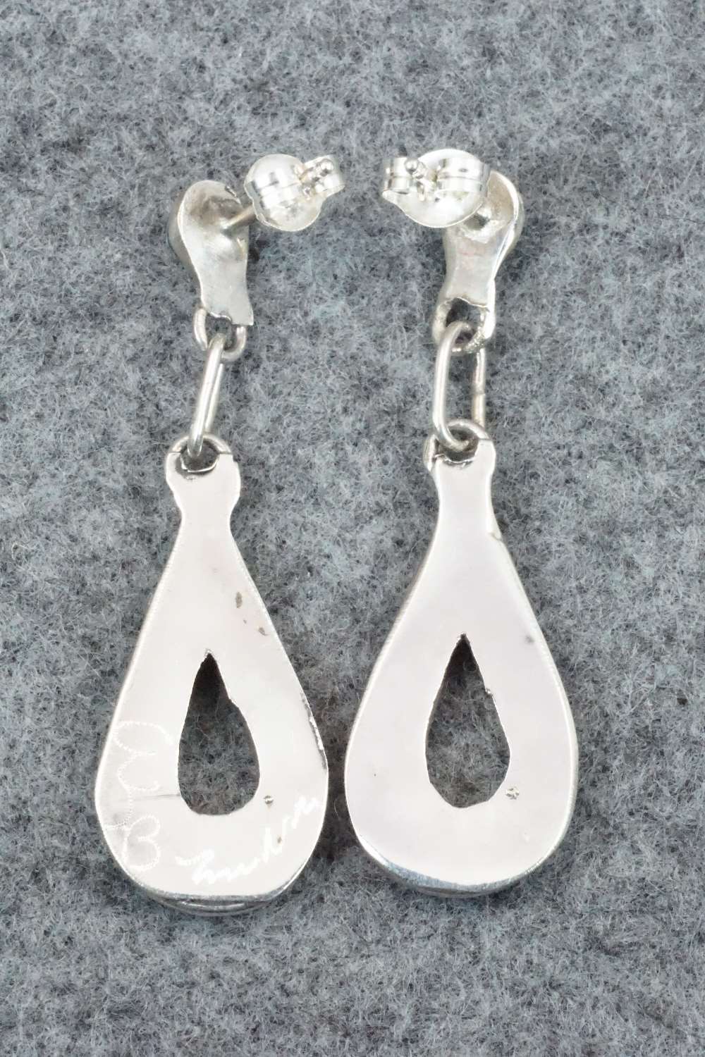 Turquoise and Sterling Silver Earrings - J. Bowannie